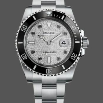 Rolex Submariner 116610 Diamond Paved Dial Stainless Steel 40mm Mens Watch (w15325874)