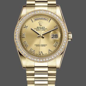 Rolex Day Date 118348 Champagne dial Yellow Gold 36mm Unisex Watch (w15325878)