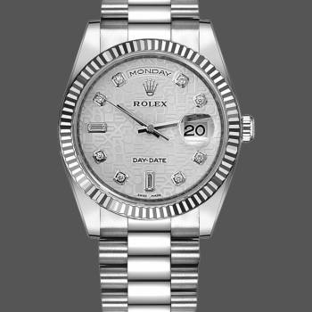 Rolex Day-Date 118239 white gold Jubilee Silver Dial 36mm Unisex Watch (w15325882)