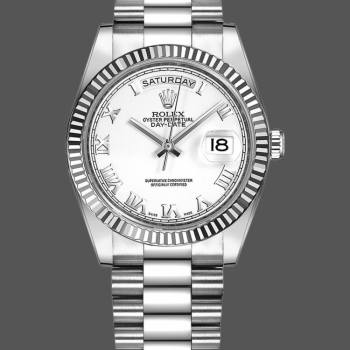 Rolex Day-Date 118239 Roman Numeral White Dial 36mm Unisex Watch (w15325893)
