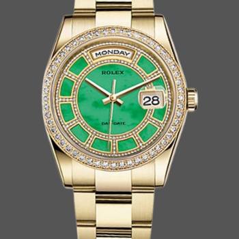 Rolex Day Date 118348 Green Dial Yellow Gold 36mm Unisex Watch (w15325898)