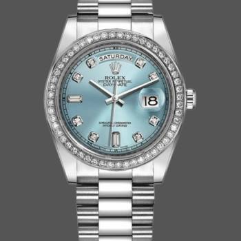 Rolex Day Date 118346 Ice Blue Dial 36mm Unisex Watch (w15325902)