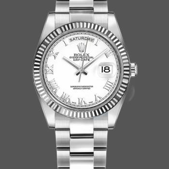 Rolex Day-Date 118239 White Gold White Roman Numeral Dial 36mm Unisex Watch (w15325913)