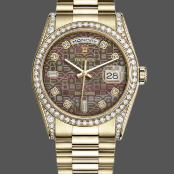 Rolex Day-Date 118388 Mother of Pearl Jubilee Diamond Dial 36mm Unisex Watch (w15325916)