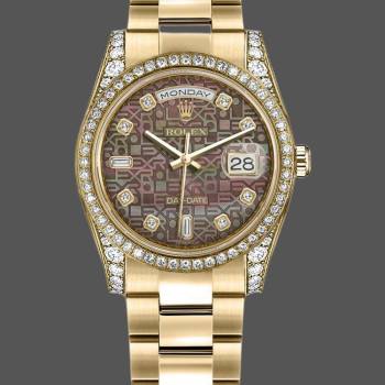Rolex Day-Date 118388 MOP Jubilee Diamond Dial 36mm Unisex Watch (w15325930)