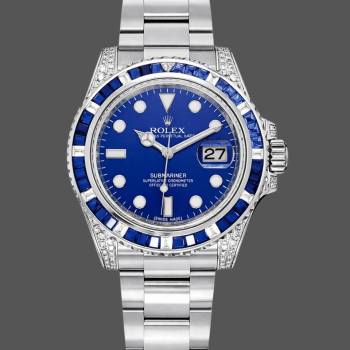 Rolex Submariner Date 116610LN Custom Diamond Stainless Steel Blue Dial 40MM Mens Watch (w15325935)