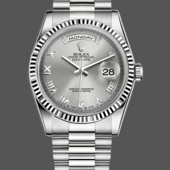 Rolex Day-Date 118239 Rhodium Roman Dial white gold 36mm Unisex Watch (w15325946)