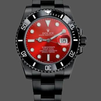 Rolex Submariner Date 116610LN Red Dial Black PVD/DLC Stainless Steel 40MM Mens Watch (w15325947)