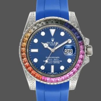 Rolex Submariner 116610 Blue Dial Blue Rubber strap 40mm Mens Watch (w15325954)