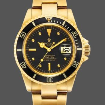 Rolex Submariner 1680/8 Black dial Yellow Gold 40mm Mens Watch (w15325961)
