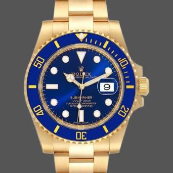 Rolex Submariner 116618 Yellow Gold Blue Dial 40mm Mens Watch (w15325970)
