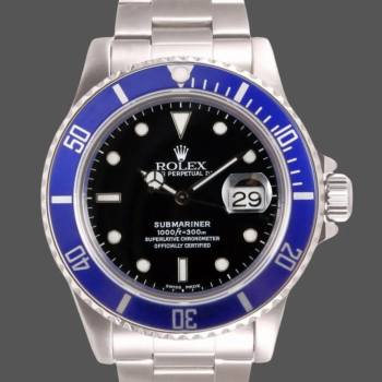 Rolex Submariner Date 16610 Blue Ceramic Black Dial 40mm Mens Watch (w15325975)