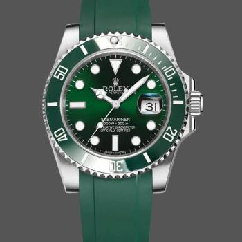 Rolex Submariner 126610LV Green Rubber Strap Black Dial 41mm Mens Watch (w15325983)