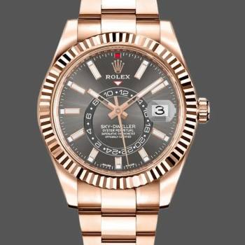 Rolex Sky-Dweller 326935 Everose Gold Dark Rhodium Stick Dial 42mm Mens Watch (w15326001)