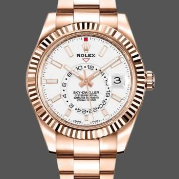 Rolex Sky-Dweller 326935 Rose Gold White Dial 42mm Mens Watch (w15326005)
