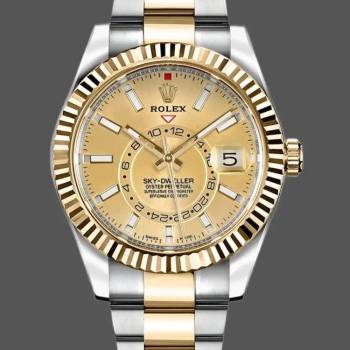 Rolex Sky-Dweller 326933 Champagne Dial Stainless Steel 42MM Mens Watch (w15326009)