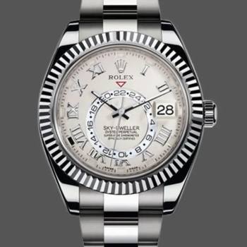 Rolex Sky-Dweller 326939 Fluted Bezel Ivory Dial 42MM Mens Watch (w15326013)