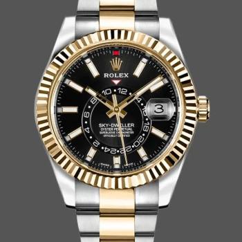 Rolex Sky-Dweller 326933 Black Dial Stainless Steel 42MM Mens Watch (w15326028)