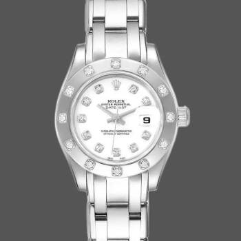 Rolex Pearlmaster 80319 White Dial Diamond 29MM Lady Watch (w15326029)