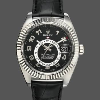 Rolex Sky-Dweller 326139 Black Dial Leather Strap 42MM Mens Watch (w15326037)
