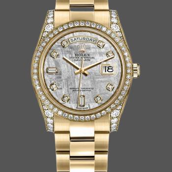 Rolex Day-Date 118388 Diamond Bezel Meteorite Dial 36MM Unisex Watch (w15326087)