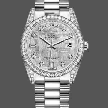 Rolex Day-Date 118389 Meteorite Grey Dial 36MM Unisex Watch (w15326139)