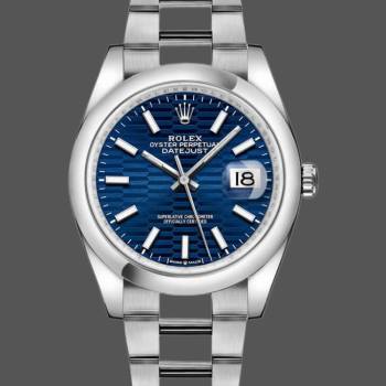 Rolex Datejust 126200 Blue Motif Wave Dial Stainless Steel 36MM Unisex Watch (w15326159)