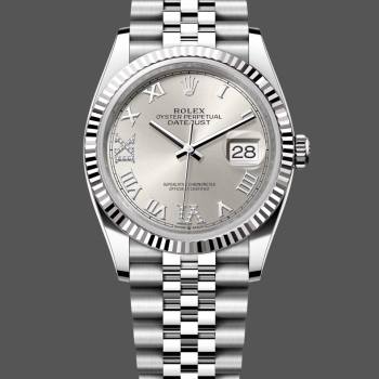 Rolex Datejust 126234 0029 Silver Diamond Roman Dial 36MM Women Watch (w15326166)