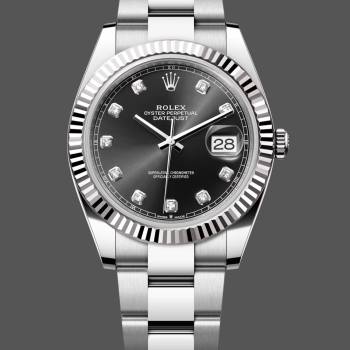Rolex Datejust 41 Fluted Bezel Black Diamond Dial m126334 0011 Mens Watch (w15326168)