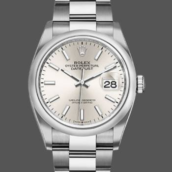 Rolex Datejust 126200 Stainless Steel Silver Index Dial 36MM Unisex Watch (w15326170)