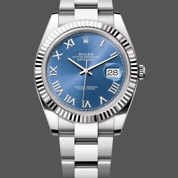 Rolex Datejust 126334 0025 Fluted Bezel Blue Roman Numeral Dial 41MM Mens Watch (w15326171)