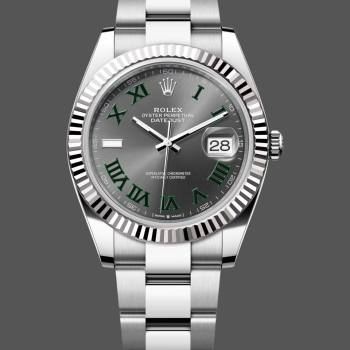 Rolex Datejust m126334 0021 Fluted Bezel Grey Wimbledon Dial 41MM Mens Watch (w15326175)