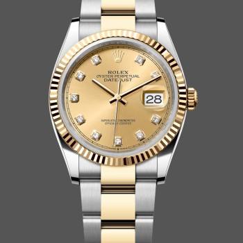 Rolex Datejust 36MM 126233 0018 Champagne Diamond Dial Unisex Watch (w15326191)