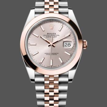 Rolex Datejust 41MM 126301 0010 Rose Gold Sundust Index Dial Mens Watch (w15326194)