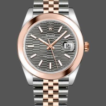 Rolex Datejust 126301 Rose Gold Slate Grey Fluted Motif Dial 41MM Mens Watch (w15326199)