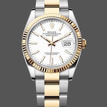 Rolex Datejust 126233 0020 White Index Dial 36MM Unisex Watch (w15326202)