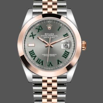 Rolex Datejust 126301 Rose Gold Slate Grey Wimbledon Dial 41MM Mens Watch (w15326204)