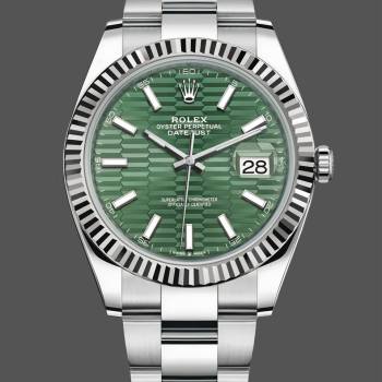 Rolex Datejust 126334 0029 Fluted Bezel Green Motif Dial 41MM Mens Watch (w15326206)