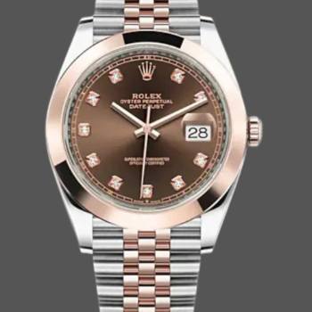 Rolex Datejust 126301 Rose Gold Chocolate Brown Diamonds Dial 41MM Mens Watch (w15326209)