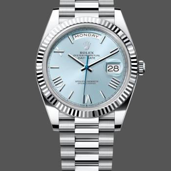 Rolex Day-Date 228236 0012 Fluted Bezel Ice Blue Dial 40MM Mens Watch (w15326213)