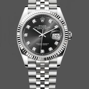 Rolex Datejust 126234 Fluted Bezel Black Diamond Dial 36MM Unisex Watch (w15326230)