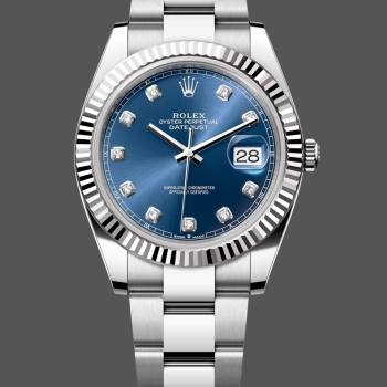 Rolex Datejust 126334 0015 Fluted Bezel Blue Diamond Dial 41MM Mens Watch (w15326232)