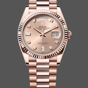 Rolex Day-Date m128235 0009 Everose Gold Pink Rose Dial 36MM Unisex Watch (w15326234)
