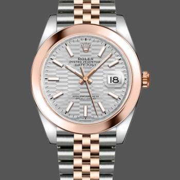 Rolex Datejust 126301 Rose Gold Silver Fluted Motif Dial 41MM Mens Watch (w15326240)