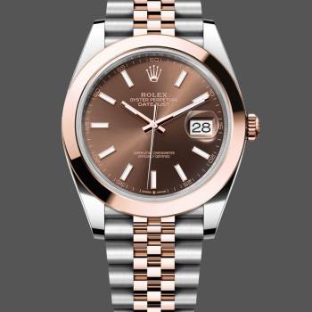 Rolex Datejust 126301 Rose Gold Chocolate Brown Index Dial 41MM Mens Watch (w15326241)