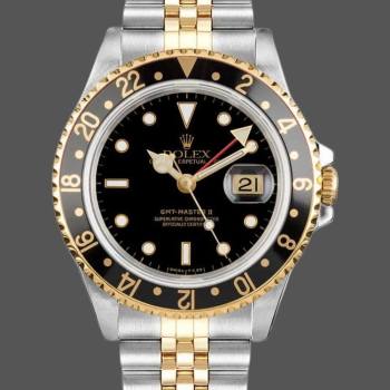 Rolex GMT-Master II 16713LN Oystersteel Yellow Gold Black Dial 40MM Mens Watch (w15326259)
