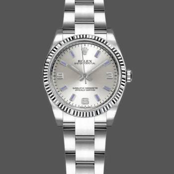 Rolex Oyster Perpetual 176234 Silver Dial Blue Baton 26MM Lady Watch (w15326264)