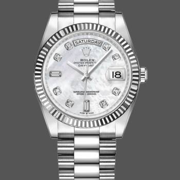 Rolex Day-Date 128239 White Gold Mother of Pearl Dial 36MM Unisex Watch (w15326266)