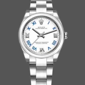 Rolex Oyster Perpetual 177200 White Dial Blue Roman Oyster Bracelet 31mm Lady Watch (w15326270)