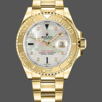 Rolex Yacht-Master 168628 White MOP Dial Yellow Gold 35MM Unisex Watch (w15326271)